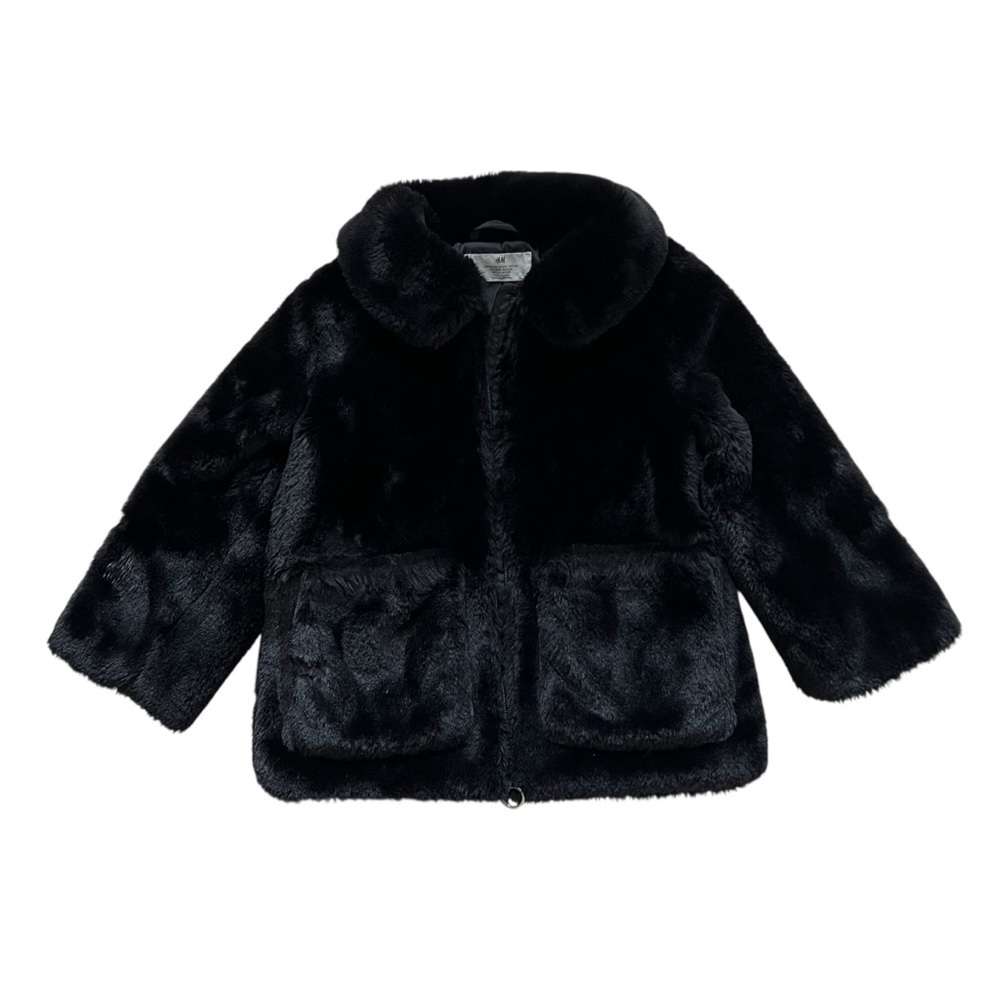 H&M Kids Black Faux‎ Fur Jacket